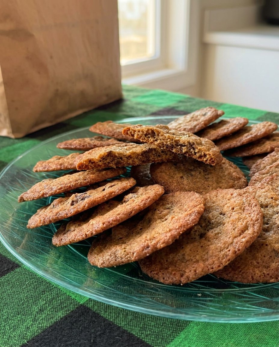 Thin and chewy chocolate chip cookies with golden edges and melted chocolate chunks
