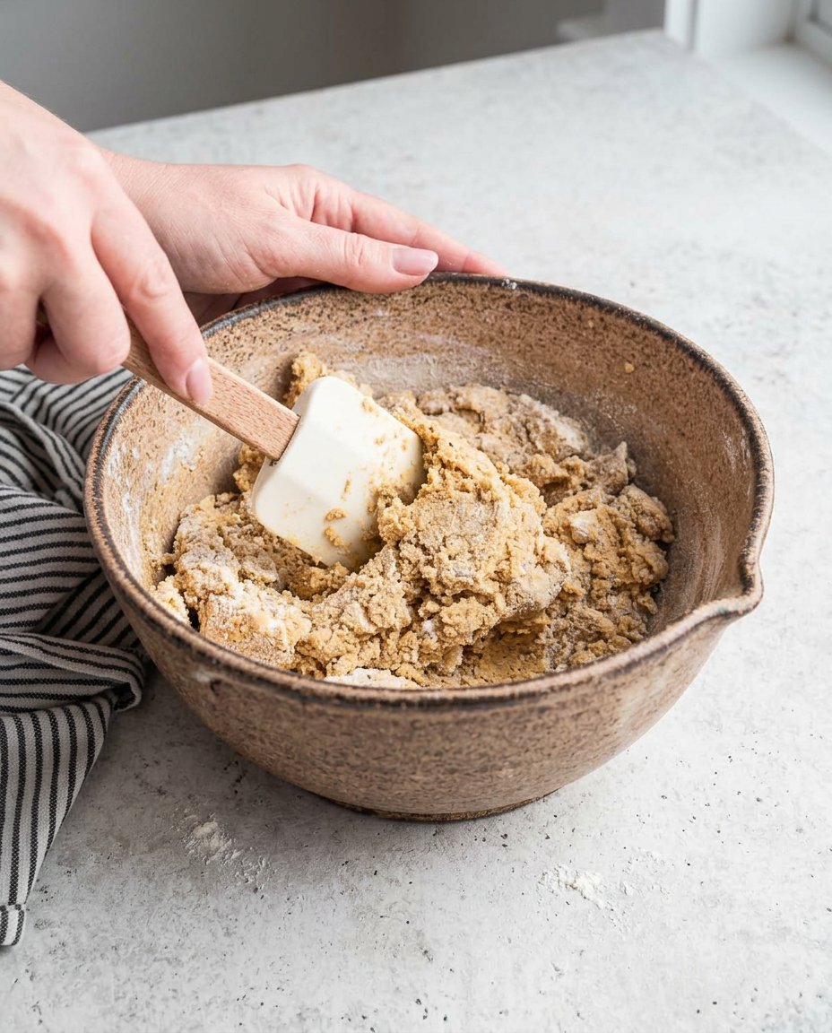 Thumbprint Cookies 13 Close up of cookie dough being pressed with a thumb to create a well.