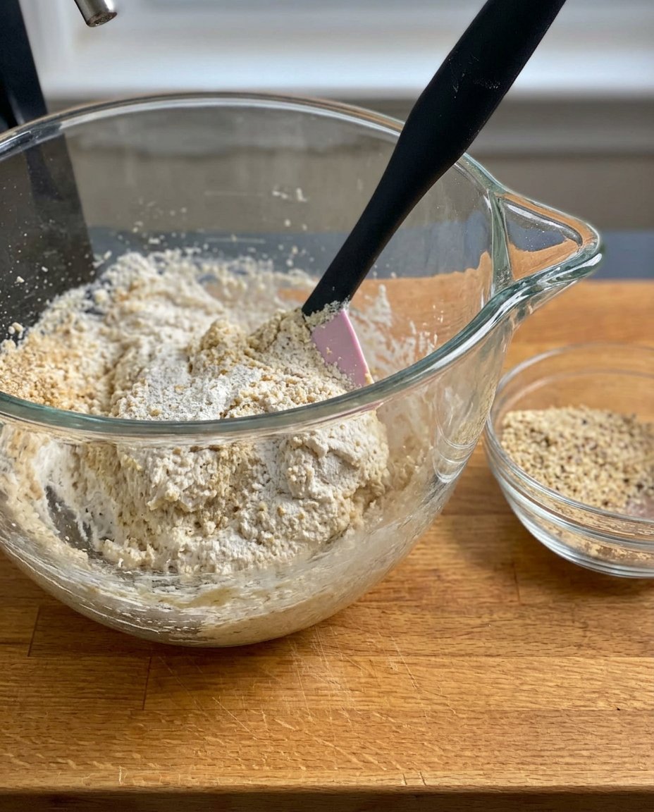 Vegan butter powdered sugar and flour arranged on a wooden table