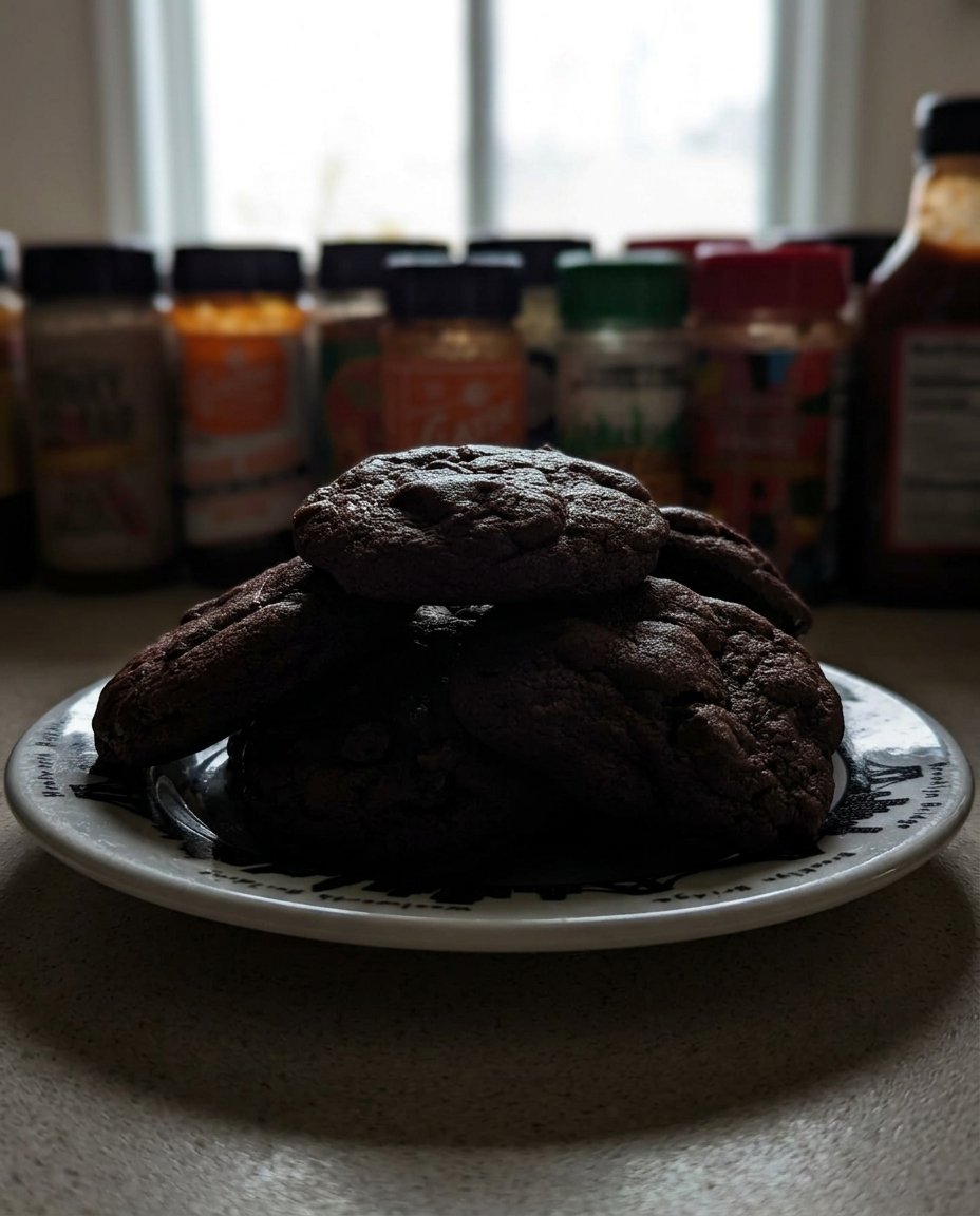 Warm brownie mix cookies served with a massive scoop of vanilla ice cream.