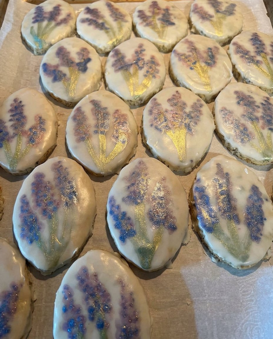Home - ِCookies Charm - More is More 6 Thick lavender shortbread cookie oozing with white chocolate