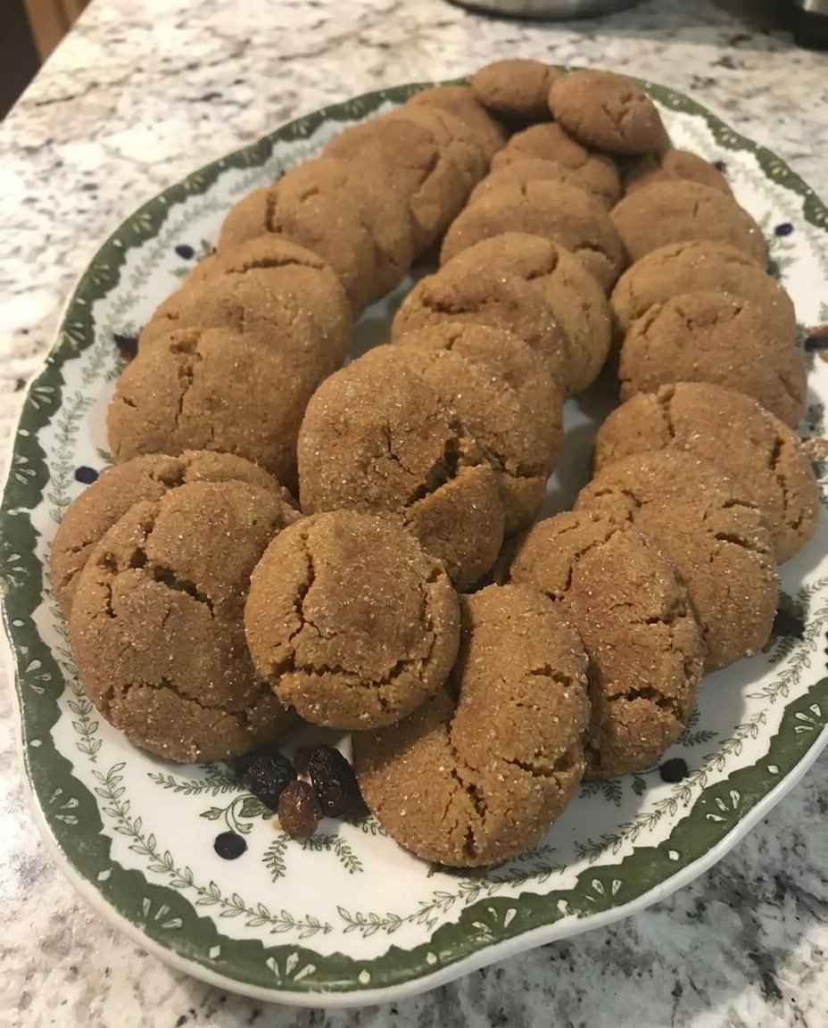 A stack of Gingersnap Cookies 3 on a plate next to a glass of cold milk.