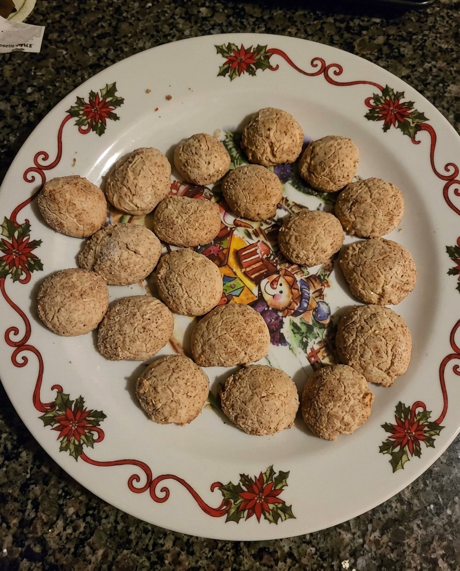 A warm brown sugar cookie broken in half next to a glass of milk